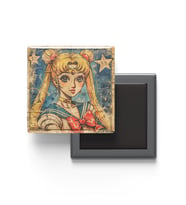 Sailor Moon - Baskılı Buzdolap Magneti Kare - 9x9 cm