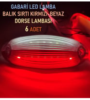 6 Adet Gabari Led Balık Sırtı Dorse Lambası Kırmızı-beyaz 12-24 V (Kırmızı-Beyaz)