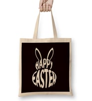 Happy Easter Eggs Hunting Spring Bunny Rabbit Egg Hunter Bez Çanta Uzun Saplı
