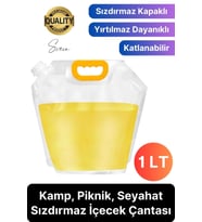 Premium 1 lt Dayanıklı Yer Kaplamaz İçecek Çantası Sporcu Kapaklı Tutamaç Suluk Matara Kamp Piknik