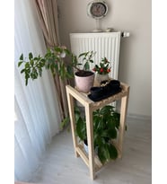 Ahşap 2 Raflı - Çiçeklik 77*35*30