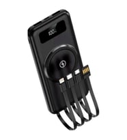 Mey İthalat® Kablosuz Çoklu Şarj Girişli 10.000 Mah Kablolu Powerbank Taşınabilir