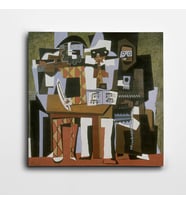 Pablo Picasso Yüz Şekilleri Kare Kanvas Tablo
