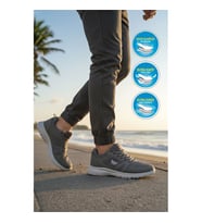 Walkway 020 Büyük Numara Siyah Erkek Spor Ayakkabı