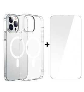 Baseus Crystal iPhone 13 Pro Max 6.7 Magsafe Silikon Kılıf + Tempered Ekran Koruyu - SSSSSS8166-4