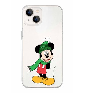 Apple iPhone 13 Uyumlu Kapak Mickey Mouse Tasarımlı Şeffaf Silikon Kılıf
