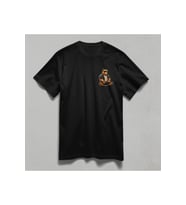 Oturan Ayı Baskılı Unisex Yarım Kollu Bisiklet Yaka %100 Pamuk Oversize T-shirt (Siyah)