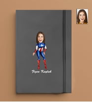Kişiye Özel Süper Kahraman Anne Model 13x21 Gri Defter-9