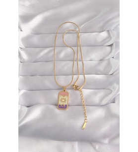 316L Çelik Gold Renk Karışık Mineli Ay Figür Tarot Kolye 5886 - SSSSSS6660-2762