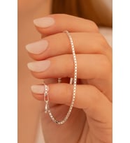 Kadın Gümüş Bileklik - 925 Ayar 1.5 mm Küp Zincir Gümüş Bileklik 53534264253123