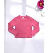 Kız Çocuk Pamuklu Kaşkorse Crop Bluz (Fuşya)
