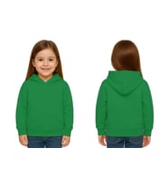 Unisex Düz Baskısız Çocuk Sweatshirt Kapüşonlu 3 İplik Şardonlu Kumaş (Yeşil)