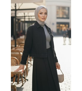 Basic Cepli Kot Ceket 1670 - Siyah