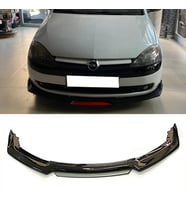 Opel Corsa C Gri Renkli Şeritli Dilli Ön Lip 4 Prç Parlak Siyah ABS