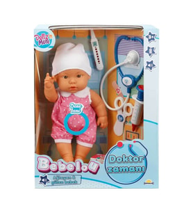 30111 Bebelou Doktor Zamanı Sesli Bebek Seti 35 Cm-Sunman(Ürün Oyuncaktır)