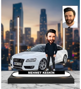 Kişiye Özel Karikatür Audi Arabalı Karikatür Biblo