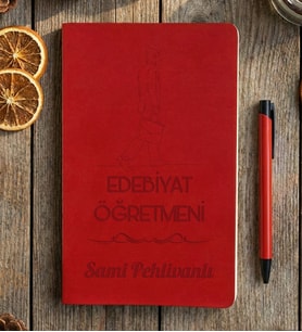 Kişiye Özel Edebiyat Öğretmeni Defter Öğretmenler Günü Hediyesi (Kırmızı)