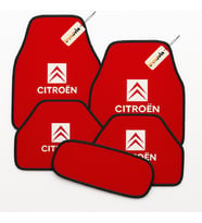 Citroën Logolu 5 Parça Oto Halı Paspası – Su Geçirmez, Kaymaz Tabanlı, Aracınıza Özel Uyumlu Tasarım (Kırmızı)