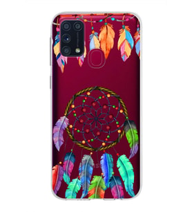 PrintiFy Samsung Galaxy M31 ile Uyumlu 1mm Slim Fit Nazar Boncuğu 6 Baskılı Şeffaf  Kılıf