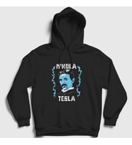 Presmono Unisex Siyah Electricity Scientist Nikola Tesla Kapüşonlu Sweatshirt 332421tt