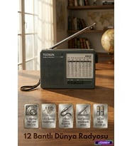 TECSUN R-9012 Taşınabilir Analog Radyo Kısa Dalga FM Stereo Alıcı FM/MW/SW 12 Bantlı Dünya Radyosu