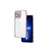 Apple iPhone 12 Pro Max Uyumlu Kılıf Kamera Korumalı Taşlı Zore Mina Kapak (Rose Gold Altın)