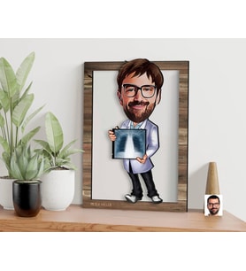 BK Gift Kişiye Özel Radyolojist Karikatürlü 3D Ahşap Tablo, Sevgiliye Hediye, Arkadaşa Hediye, Yıl Dönümü Hediyesi, Doğum Günü Hediyesi-1