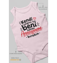 Anneanneye Özel Sıfır Kollu Bebek Zıbını %100 Pamuk