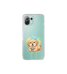 Xiaomi Mi 11 Lite ile Uyumlu Splash Köpek Tasarımlı Şeffaf Silikon Kılıf