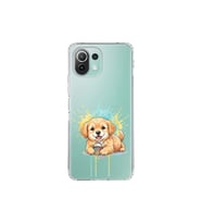 Xiaomi Mi 11 Lite ile Uyumlu Splash Köpek Tasarımlı Şeffaf Silikon Kılıf