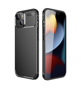 İphone 14 Kılıf Auto Fus Karbon Kapak - Siyah