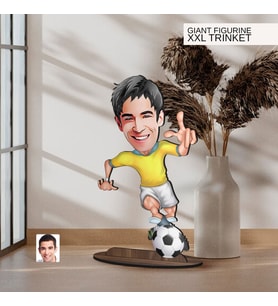 BK Gift Kişiye Özel Futbolcu Karikatürlü Büyük Boy Ahşap Biblo-10 Arkadaşa Hediye , Sevgiliye Hediye, Kişiye Özel Biblolar