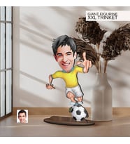 BK Gift Kişiye Özel Futbolcu Karikatürlü Büyük Boy Ahşap Biblo-10 Arkadaşa Hediye , Sevgiliye Hediye, Kişiye Özel Biblolar