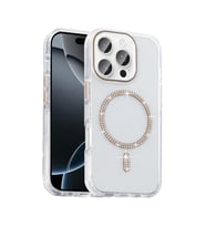 Apple iPhone 16 Pro Kılıf Taşlı Tasarım M-safe Şarj Özellikli Zore Koment Silikon Kapak