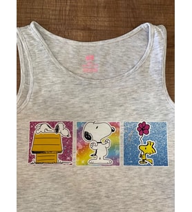 22X7 CM ÜTÜ İLE YAPIŞAN SNOPPY 3 LÜ TRANSFER BASKI APLİKE TİŞÖRT BASKI