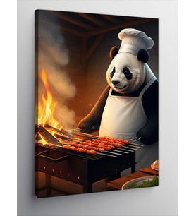 Kanvas Tablo Mangal Başında Panda