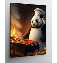 Kanvas Tablo Mangal Başında Panda