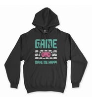 Game Make Me Happy Siyah Kapşonlu Sweatshirt Hoddie