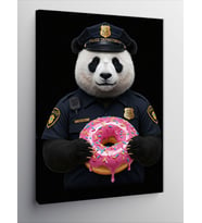 Kanvas Tablo Polis Pandası Ve Donut