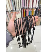 Hematit Taşı Silindir Kesim Mat Siyah 4x13mm Doğal Taş Dizi