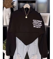 Oversize Dear Person Behind Me Kapşonlu Sweatshirt