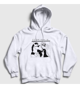 Presmono Unisex Beyaz Escape From La BoJack Horseman Kapüşonlu Sweatshirt 299810tt