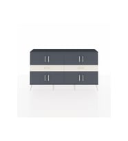 Arges Konsol 4 Raflı 2 Çekmeceli 8 Kapaklı 176x30x99 Antrasit-Antrasit/Aytaşı