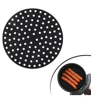 Siyah Isıya Dayanıklı Yıkanılabilir Silikon Fırın Ve Airfryer Yuvarlak Model Pişirme Matı 20 Cm (5343)