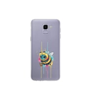 Samsung Galaxy J6 ile uyumlu Splash arı tasarımlı şeffaf silikon kılıf
