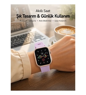 Mey İthalat® Bluetooth Telefon Görüşmesi, Nabız Ölçümü ve Uyku Takibi Özellikli Akıllı Saat