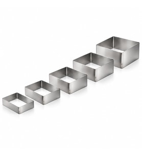 Fida Pasta Çemberi Kare Düz 0,8mm Yükseklik 5 cm Paslanmaz 22x22 cm