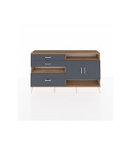 Arges Konsol 4 Raflı 3 Çekmeceli 2 Kapaklı 176x30x99 Çam-Antrasit