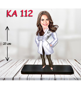 Kişiye Özel Ahşap Biblo - Sağlıkçı Kadın Karikatür Biblo - Doktor Biblo 4