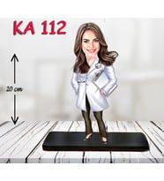 Kişiye Özel Ahşap Biblo - Sağlıkçı Kadın Karikatür Biblo - Doktor Biblo 4